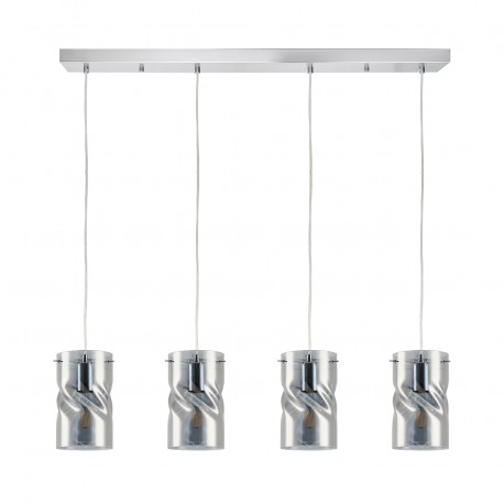 77-8183 KQ S0616-4 TWIST SMOKEY PENDANT GLASS+