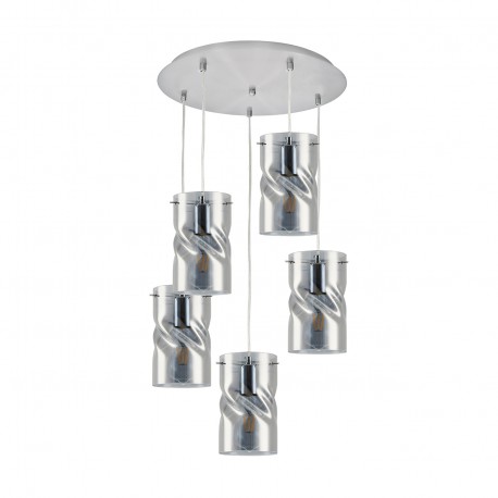 77-8184 KQ S0616-5 TWIST SMOKEY PENDANT GLASS+