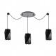 77-8190 KQ S0661-3A TANGRAM BLACK METAL PENDANT+