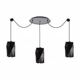 77-8190 KQ S0661-3A TANGRAM BLACK METAL PENDANT+
