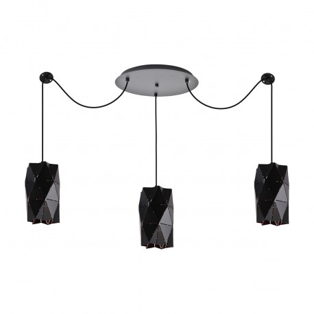 77-8190 KQ S0661-3A TANGRAM BLACK METAL PENDANT+