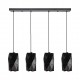 77-8191 KQ S0661-4A TANGRAM BLACK METAL PENDANT+
