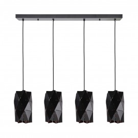 77-8191 KQ S0661-4A TANGRAM BLACK METAL PENDANT+