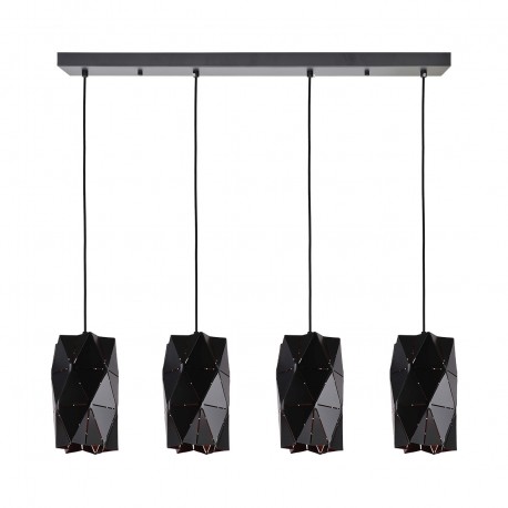 77-8191 KQ S0661-4A TANGRAM BLACK METAL PENDANT+