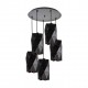 77-8194 KQ S0661-5A TANGRAM BLACK METAL PENDANT+