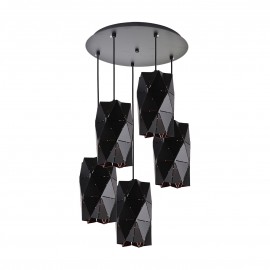 77-8194 KQ S0661-5A TANGRAM BLACK METAL PENDANT+
