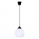 77-8197 KQ 8865-1 SWIRL BLACK PENDANT WITH WHITE GLASS
