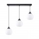 77-8198 KQ 8865-3 SWIRL BLACK PENDANT WITH WHITE GLASSES Ε3