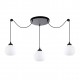 77-8199 KQ 8865-3A SWIRL BLACK PENDANT WITH WHITE GLASSES Ε3