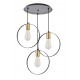 77-8203 KQ 9016-3P HOOP PENDANT BLACK & BRUSHED BRASS+