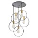 77-8204 KQ 9016-5P HOOP PENDANT BLACK & BRUSHED BRASS+