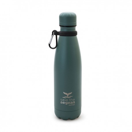 01-12069 ESTIA ΘΕΡΜΟΣ TRAVEL FLASK SAVE THE AEGEAN 500ml PINE GREEN