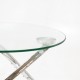 029-000105 Βοηθητικό τραπέζι Sabin pakoworld μέταλλο-γυαλί 5mm Φ50x50εκ
