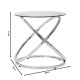 029-000105 Βοηθητικό τραπέζι Sabin pakoworld μέταλλο-γυαλί 5mm Φ50x50εκ