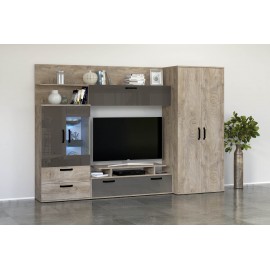 33-033 Σύνθετο Aurora oak norte/MDF cobalt gloss 280x53 DIOMMI 33-033