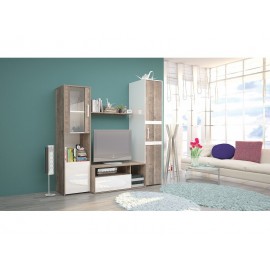 33-045 Σύνθετο Sara colonial oak/white gloss 185x42x180 DIOMMI 33-045