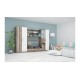 33-043 Σύνθετο Sicily colonial oak/white gloss 310x53x190 DIOMMI 33-043