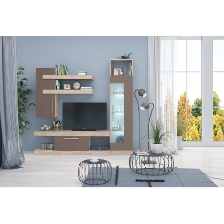 33-054 Σύνθετο Alania elegant oak/dark cappuccino 190x40x190 DIOMMI 33-054