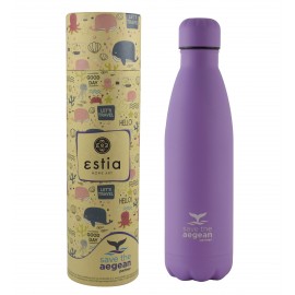 01-7805 ESTIA ΘΕΡΜΟΣ TRAVEL FLASK SAVE THE AEGEAN 500ml LAVENDER PURPLE