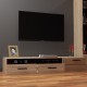 TO-SOLOTV2S1DL Επιπλο TV Solo 180x52x34 αριστερό Sonoma-Wenge MDF Καμπυλωτό τελείωμα στις πόρτες