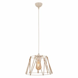 ΦΩΤΙΣΤΙΚΟ ΟΡΟΦΗΣ ΜΕΤΑΛΛΙΚΟ ΛΕΥΚΟ ΜΕ ΣΧΟΙΝΙ ΜΠΕΖ HM7566.03 Φ30x81Υ εκ.