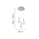 4016-3-ROSETTE InLight Κρεμαστό φωτιστικό από χρυσαφί μέταλλο και λευκή οπαλίνα (4016-3-ROSETTE)