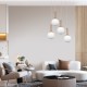 4016-4-ROSETTE InLight Κρεμαστό φωτιστικό από χρυσαφί μέταλλο και λευκή οπαλίνα (4016-4-ROSETTE)