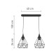 4024-2-BL-RAIL InLight Κρεμαστό φωτιστικό από μαύρο μέταλλο (4024-2-BL-RAIL)
