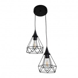 4024-2-BL-ROSETTE InLight Κρεμαστό φωτιστικό από μαύρο μέταλλο (4024-2-BL-ROSETTE)