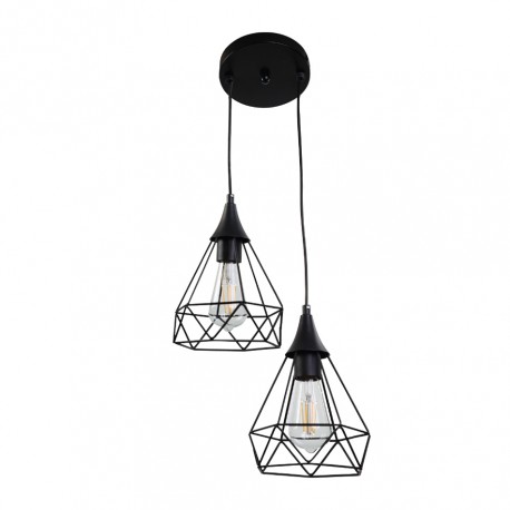 4024-2-BL-ROSETTE InLight Κρεμαστό φωτιστικό από μαύρο μέταλλο (4024-2-BL-ROSETTE)