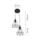 4024-2-BL-ROSETTE InLight Κρεμαστό φωτιστικό από μαύρο μέταλλο (4024-2-BL-ROSETTE)