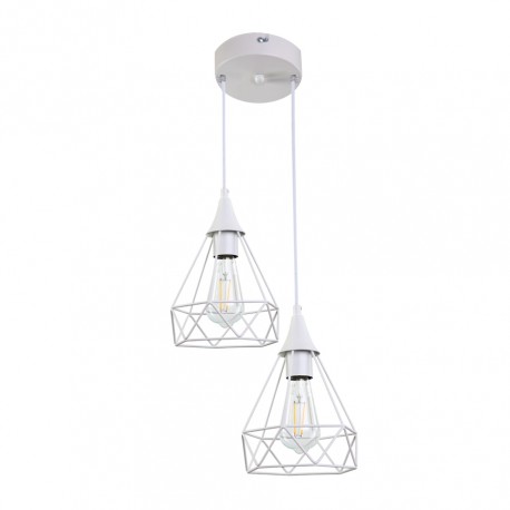 4024-2-WH-ROSETTE InLight Κρεμαστό φωτιστικό από λευκό μέταλλο (4024-2-WH-ROSETTE)