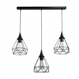 4024-3-BL-RAIL InLight Κρεμαστό φωτιστικό από μαύρο μέταλλο (4024-3-BL-RAIL)