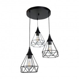 4024-3-BL-ROSETTE InLight Κρεμαστό φωτιστικό από μαύρο μέταλλο (4024-3-BL-ROSETTE)