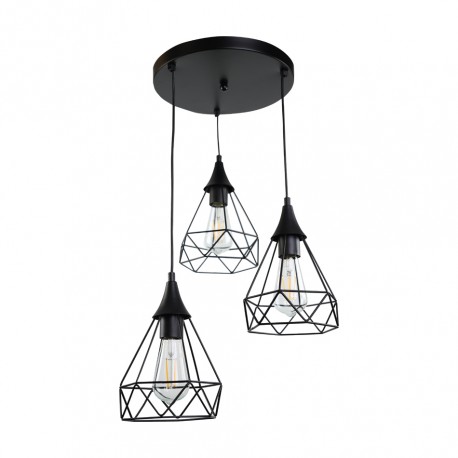 4024-3-BL-ROSETTE InLight Κρεμαστό φωτιστικό από μαύρο μέταλλο (4024-3-BL-ROSETTE)