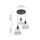 4024-3-BL-ROSETTE InLight Κρεμαστό φωτιστικό από μαύρο μέταλλο (4024-3-BL-ROSETTE)