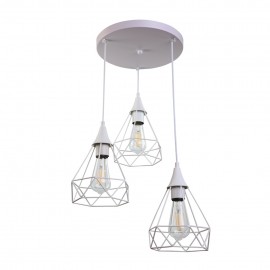 4024-3-WH-ROSETTE InLight Κρεμαστό φωτιστικό από λευκό μέταλλο (4024-3-WH-ROSETTE)