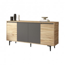176-000036 Μπουφές Augusta pakoworld oak-ανθρακί 160x40x78.5εκ