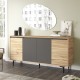 176-000036 Μπουφές Augusta pakoworld oak-ανθρακί 160x40x78.5εκ