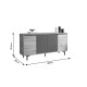 176-000036 Μπουφές Augusta pakoworld oak-ανθρακί 160x40x78.5εκ