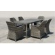 Ε6869,6 ESPERIA Set Τραπεζαρία Κήπου ALU,Wicker Grey Brown-Ανθρακί: Τραπέζι 180x90 + 6 Πολυθρόνες