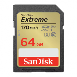 531677 SanDisk Extreme 64GB SDXC UHS-I + 1 year RescuePRO Deluxe