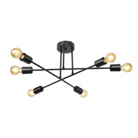 147-000069 Φωτιστικό οροφής PWL-1122 pakoworld Ε27 μαύρο Φ61x25εκ
