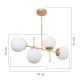 147-000078 Φωτιστικό οροφής PWL-1128 pakoworld Ε27 χρυσό 70x20x65εκ