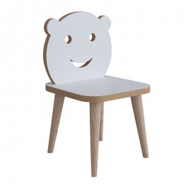 120-000289 Παιδική καρέκλα Jerry pakoworld λευκό-φυσικό 30x30x52εκ