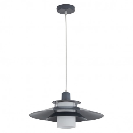77-8223 SE21-GR-40 BARI GREY METAL PENDANT OPAL GLASS Z3