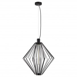 77-8229 SE21-BL-42 MED BLACK METAL GRID PENDANT E4