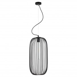77-8230 SE21-BL-30 MED BLACK METAL GRID PENDANT E4
