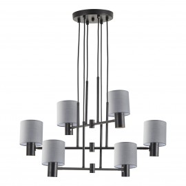 77-8296 SE21-BL-100-SH2 ADEPT BLACK PENDANT GREY SHADE+
