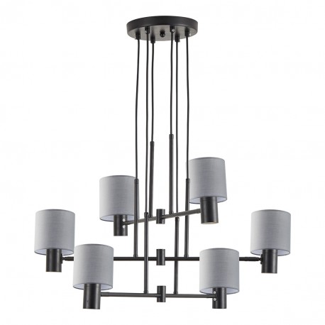 77-8296 SE21-BL-100-SH2 ADEPT BLACK PENDANT GREY SHADE+
